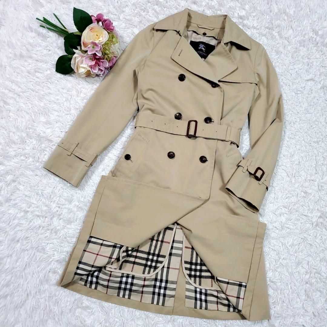 美品 S バーバリー トレンチコート ベージュ 羊毛100ライナー 美品 S バーバリー トレンチコート ベージュ 羊毛100ライナー
