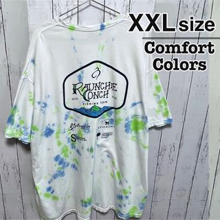 ヴィンテージ(VINTAGE)のComfort Colors　Tシャツ　ホワイト　タイダイ柄　胸ポケット　古着(Tシャツ/カットソー(半袖/袖なし))