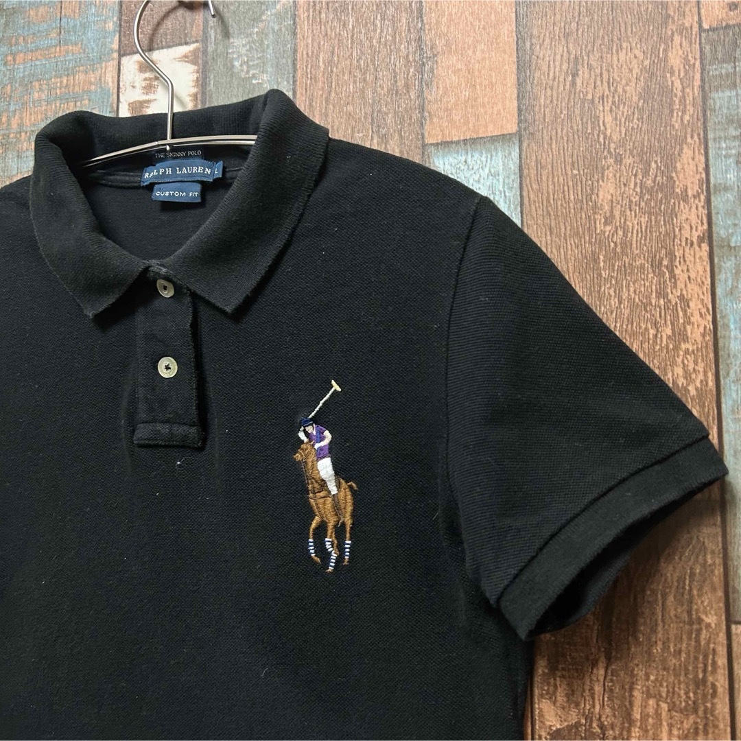 POLO RALPH LAUREN(ポロラルフローレン)のPolo Ralph Lauren ポロシャツ　ブラック　サイズ:L レディース レディースのトップス(ポロシャツ)の商品写真