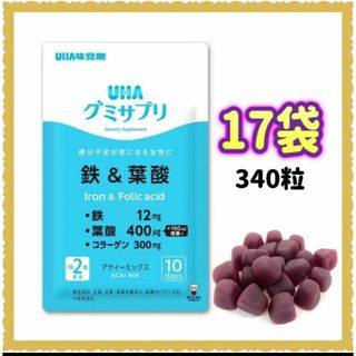 UHA味覚糖 グミサプリ 鉄＆葉酸 17袋  170日分  鉄分グミ 葉酸 鉄