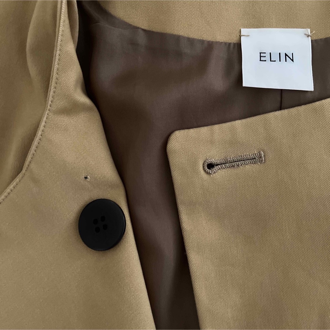 DEUXIEME CLASSE(ドゥーズィエムクラス)のELIN Powdery chino trench coat 36 エリン レディースのジャケット/アウター(トレンチコート)の商品写真