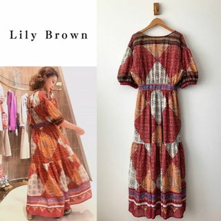 リリーブラウン(Lily Brown)のリリーブラウン オリエンタル シフォンロングワンピース(ロングワンピース/マキシワンピース)