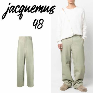 JACQUEMUS LE PANTALON PASTRE レザーパンツ 48(ワークパンツ/カーゴパンツ)