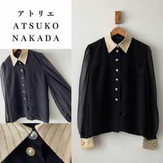 ハナエモリ(HANAE MORI)のアトリエアツコナカダ シフォンデザインブラウス パールボタン(シャツ/ブラウス(長袖/七分))