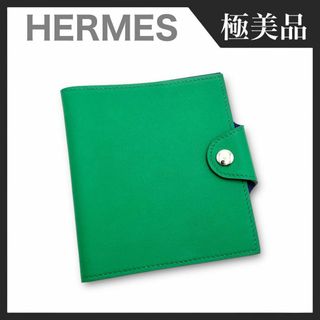 【極美品】HERMES スイフト ユリスミニ 手帳カバー レザー バイカラー