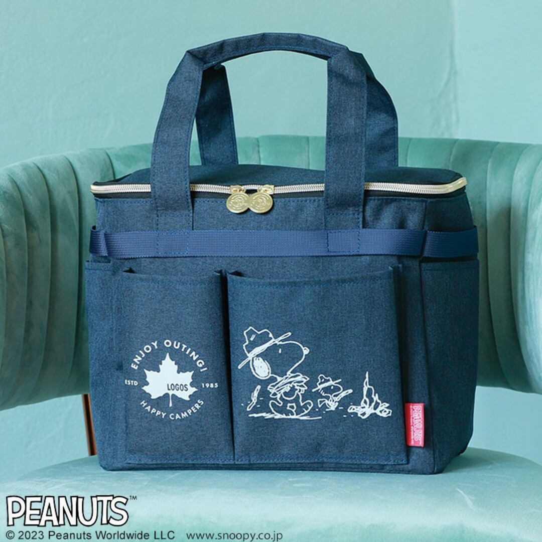 LOGOS(ロゴス)のSNOOPY LOGOSスヌーピー ピクニックバッグ BOOK インディゴ レディースのバッグ(トートバッグ)の商品写真