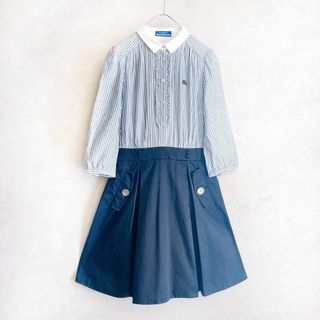 バーバリーブルーレーベル(BURBERRY BLUE LABEL)の美品✨ BURBERRY BLUE LABEL シャツ　ワンピース　ストライプ(ロングワンピース/マキシワンピース)