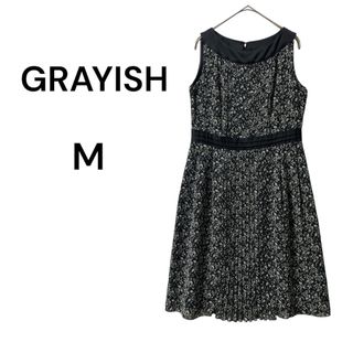 greyish - グレイッシュ　ノースリーブワンピース　花柄　grayish ヴィンテージ