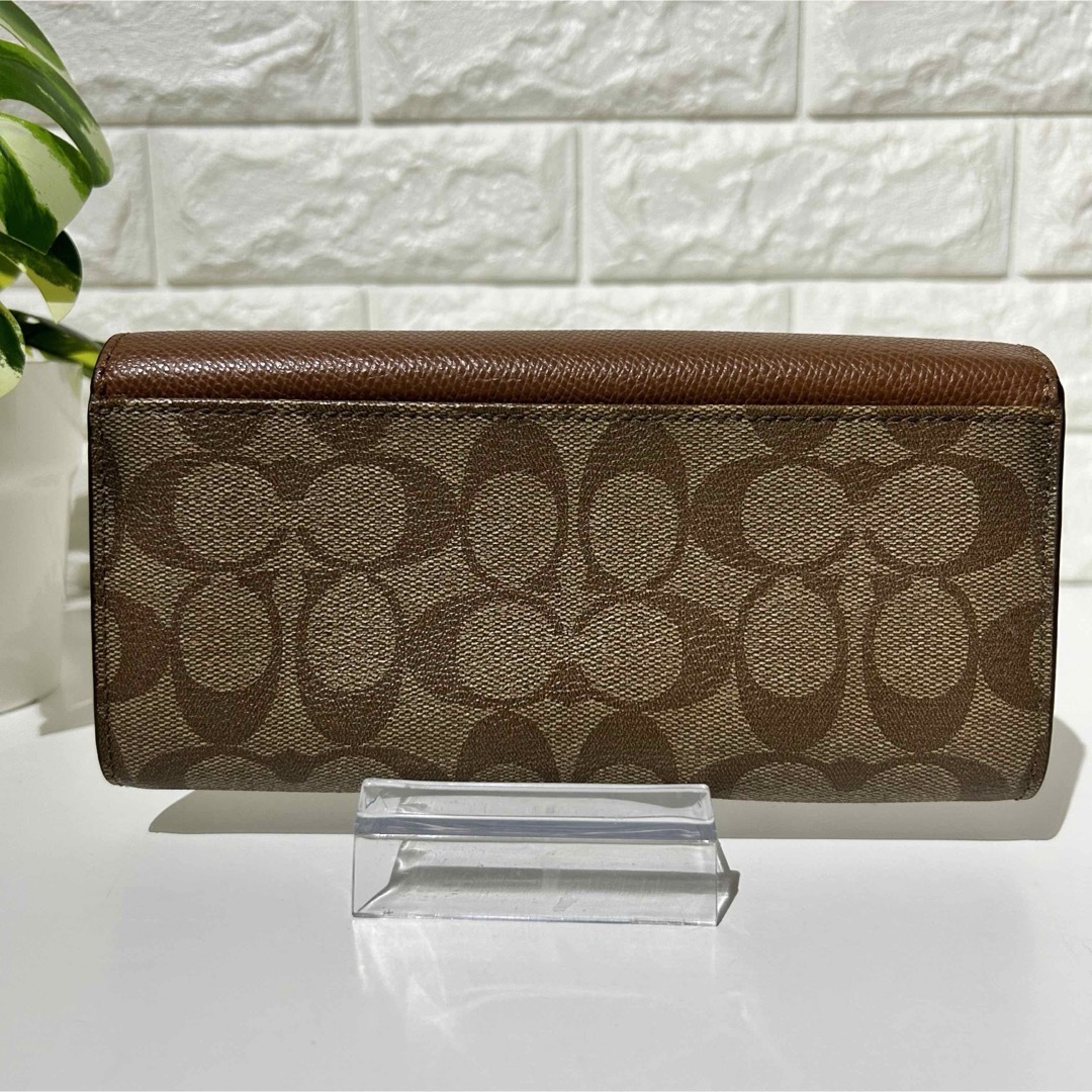 美品 coachコーチ 長財布 財布 ウォレット シグネチャー ブラウン レザー 美品 coachコーチ 長財布 財布 ウォレット シグネチャー ブラウン レザー