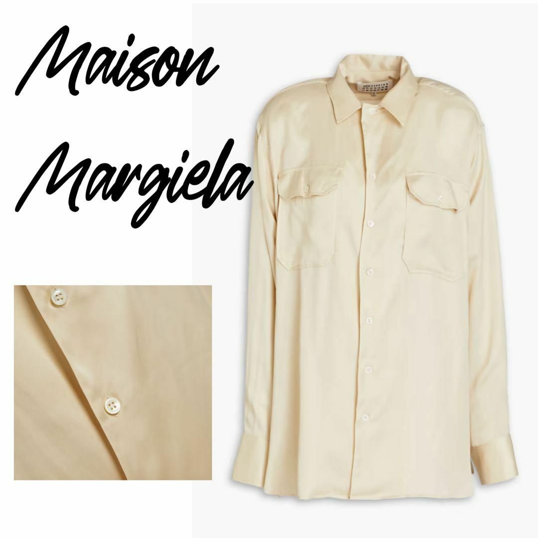 Maison Martin Margiela(マルタンマルジェラ)のMAISON MARGIELA シルク シャツ 4ステッチ クリーム サイズ40 メンズのトップス(シャツ)の商品写真