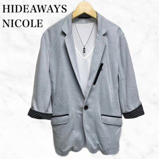 ハイダウェイ(HIDEAWAY)のHIDEAWAYS NICOLE 七分袖ジャケット　テーラードジャケット　グレー(テーラードジャケット)