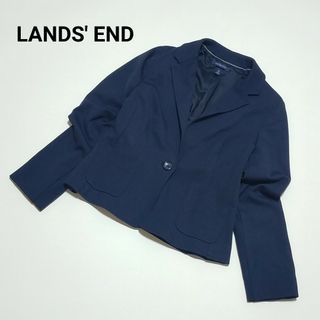 LANDS’END - ランズエンド　テーラードジャケット　ベーシック　ストレッチ　通勤　オフィス　濃紺