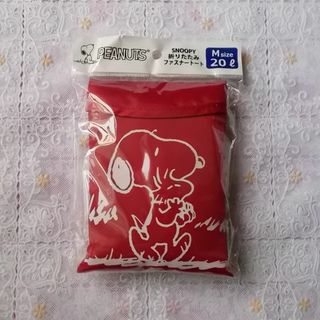 スヌーピー(SNOOPY)のスヌーピーSNOOPY折りたたみファースナートートエコバッグレッド(旅行用品)