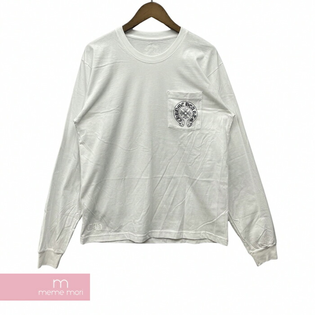 Chrome Hearts(クロムハーツ)のCHROME HEARTS Los Angeles Horseshoe L/S Tee クロムハーツ ロサンゼルス限定ホースシューロングスリーブTシャツ 長袖カットソー ロンT 袖フローラルプリント  ホワイト サイズXL【240409】【中古-A】【me04】 メンズのトップス(Tシャツ/カットソー(半袖/袖なし))の商品写真