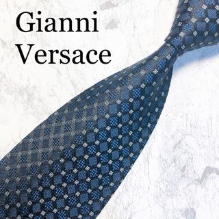 ジャンニヴェルサーチ(Gianni Versace)のGIANNI VERSACE ネクタイ　ダイヤ　ネイビー　メデューサ　バロック(ネクタイ)