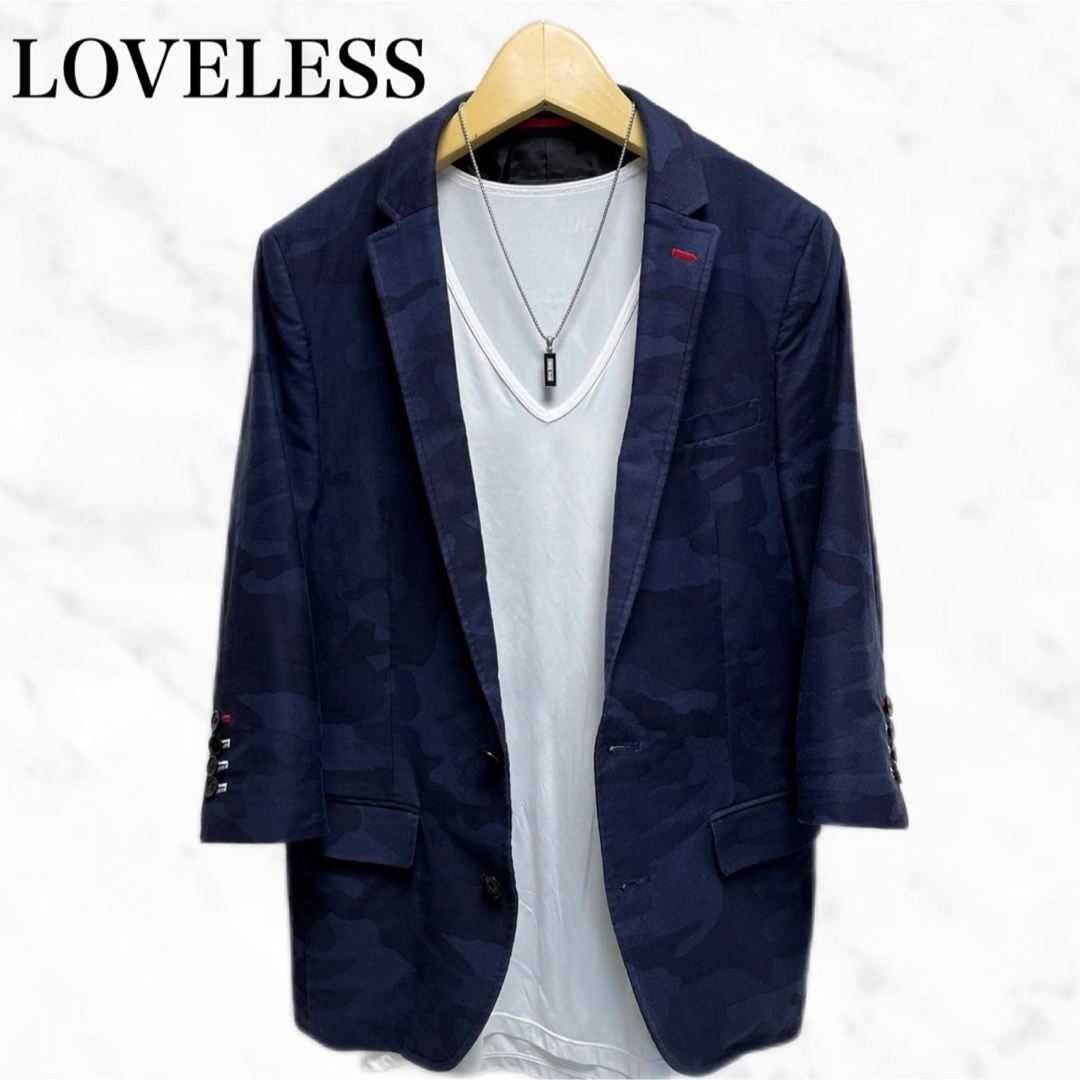 LOVELESS - LOVELESS 七分袖ジャケット テーラードジャケット 迷彩柄