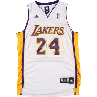 アディダス(adidas)の古着 アディダス adidas NBA LOS ANGELES LAKERS ロサンゼルスレイカーズ Vネック ゲームシャツ レプリカユニフォーム メンズS /eaa433397(タンクトップ)