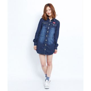 エックスガール(X-girl)の未開封●X-girl JEAN DRESS インディゴブルー/サイズ2/トップス(ミニワンピース)