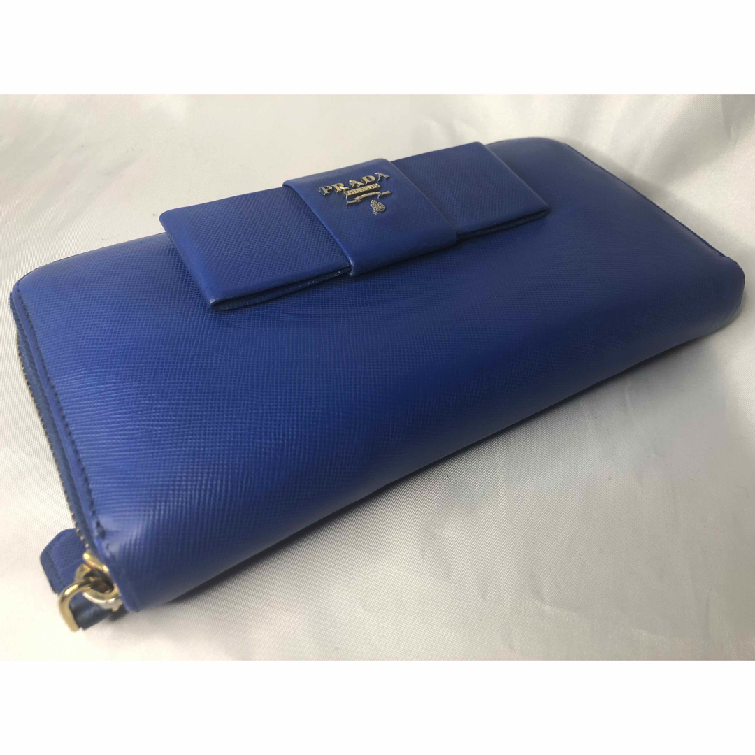 超美品　PRADA プラダ 長財布　ラウンドファスナー　AZZURRO #2