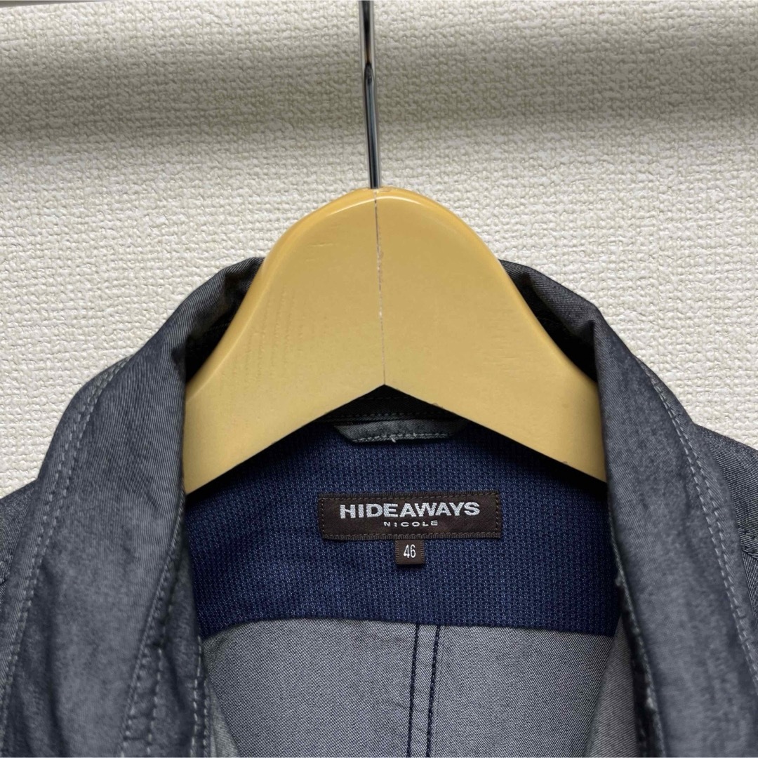 HIDEAWAY(ハイダウェイ)のHIDEAWAYS NICOLE 七分袖シャツ　ワークシャツ　グレー系　トップス メンズのトップス(シャツ)の商品写真