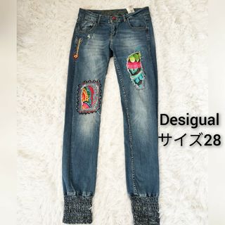 デシグアル(DESIGUAL)のデシグアル 定価16,900円 パッチワーク 刺繍 デニムパンツ 28(デニム/ジーンズ)