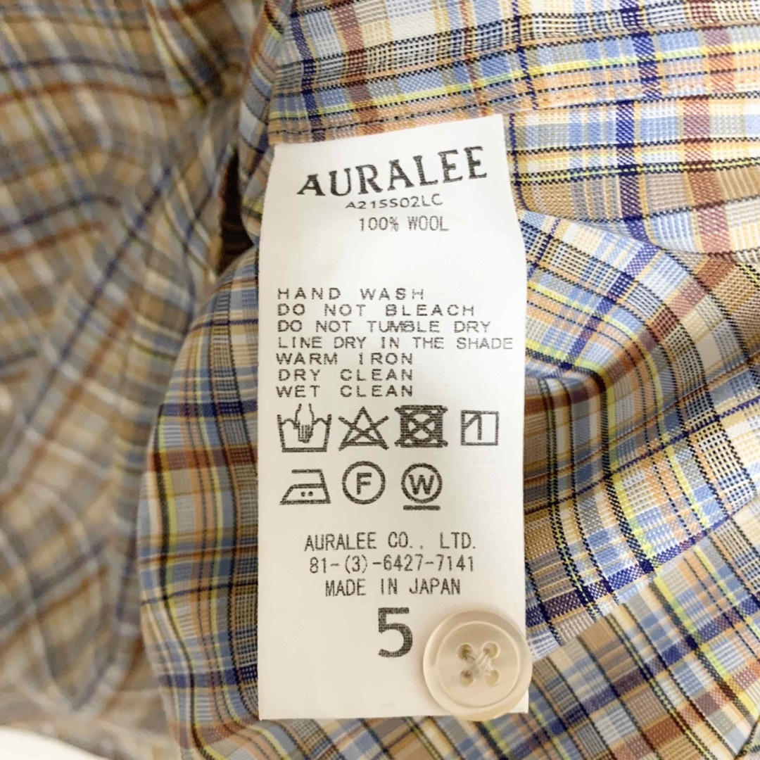 AURALEE(オーラリー)のAURALEE スーパー ライト ウール 半袖 チェックシャツ マルチカラー 5 メンズのトップス(シャツ)の商品写真