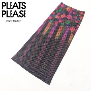 プリーツプリーズイッセイミヤケ(PLEATS PLEASE ISSEY MIYAKE)の★プリーツプリーズ イッセイミヤケ★グラデーション 虹色 スカート サンプル品(ロングスカート)