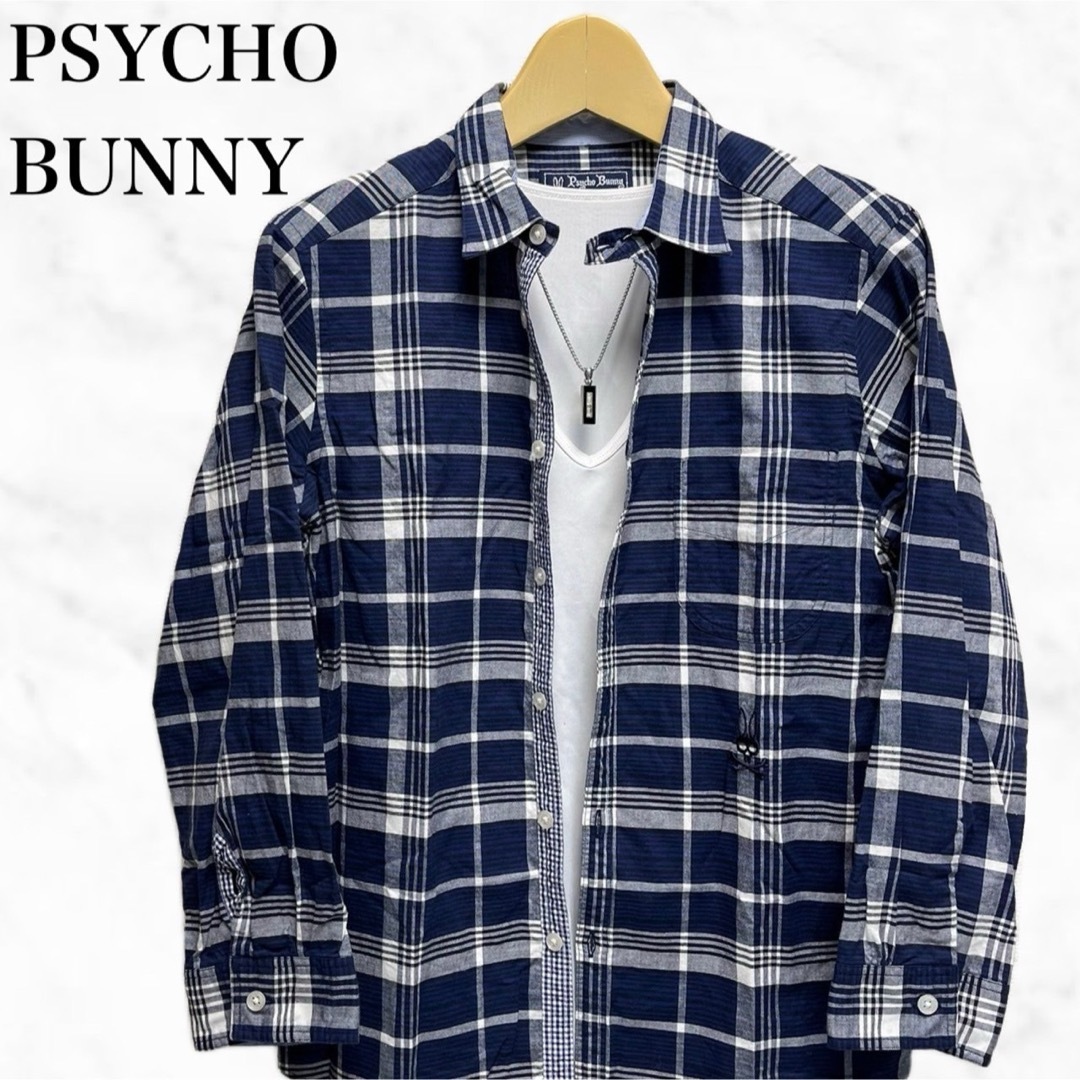 Psycho Bunny(サイコバニー)のpsycho bunny チェックシャツ　七分袖シャツ　日本製　カジュアルシャツ メンズのトップス(シャツ)の商品写真