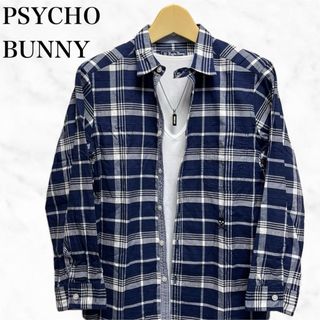 サイコバニー(Psycho Bunny)のpsycho bunny チェックシャツ　七分袖シャツ　日本製　カジュアルシャツ(シャツ)