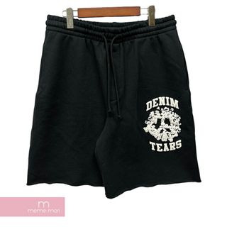 Denim Tears 2024SS Denim University Sweat Short デニムティアーズ デニムユニバーシティスウェットショーツ ハーフパンツ 発泡プリント ロゴ ブラック サイズXL 【240409】【新古品】【me04】(スラックス/スーツパンツ)