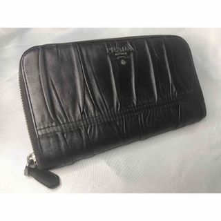 プラダ(PRADA)の超美品　PRADA プラダ 長財布　ラウンドファスナー　ギャザー　ブロンズ(財布)