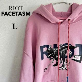 FACETASM - 春色服✿ RIOTFACETASM  T-REX スウェットパーカー　L ピンク