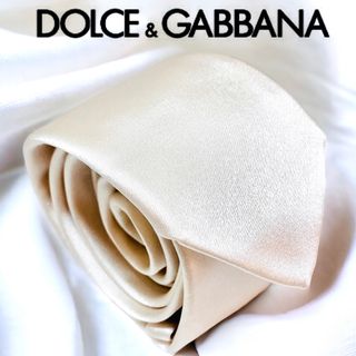 ドルチェアンドガッバーナ(DOLCE&GABBANA)のドルチェ&ガッバーナ ネクタイ ナロータイ ソリッド 無地 イタリア製 ホワイト(ネクタイ)