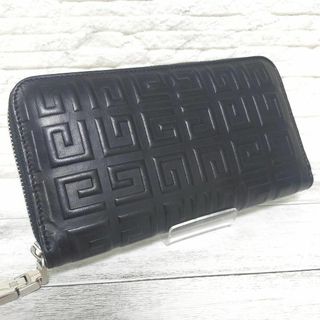 【美品】GIVENCHY ジバンシー 長財布 黒 gカットgロゴ ラウンドジップ