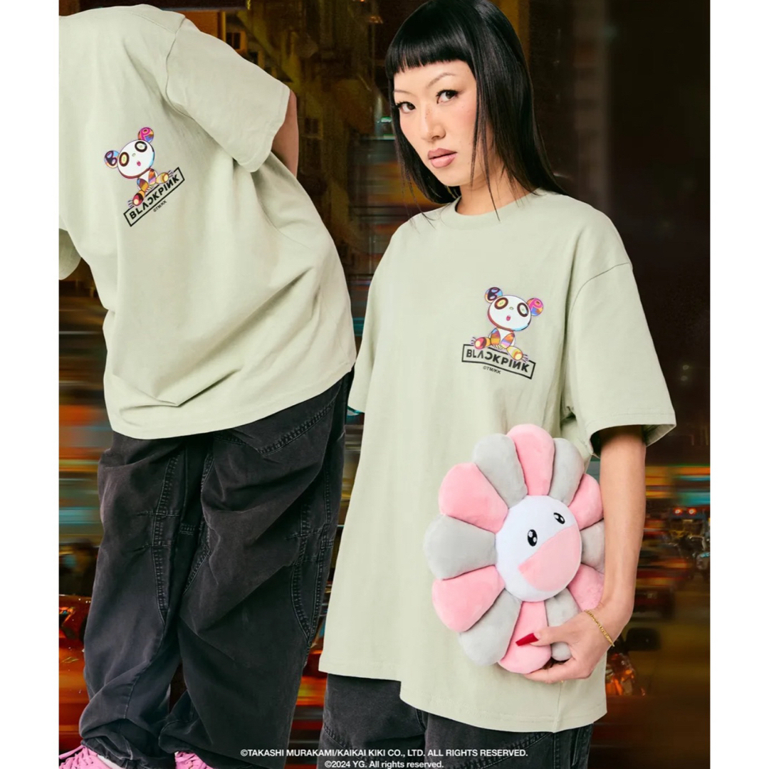 BLACKPINK 村上隆 プラックピンク Tシャツ Mサイズ ホワイトの BLACKPINK 村上隆 プラックピンク Tシャツ Mサイズ ホワイトの