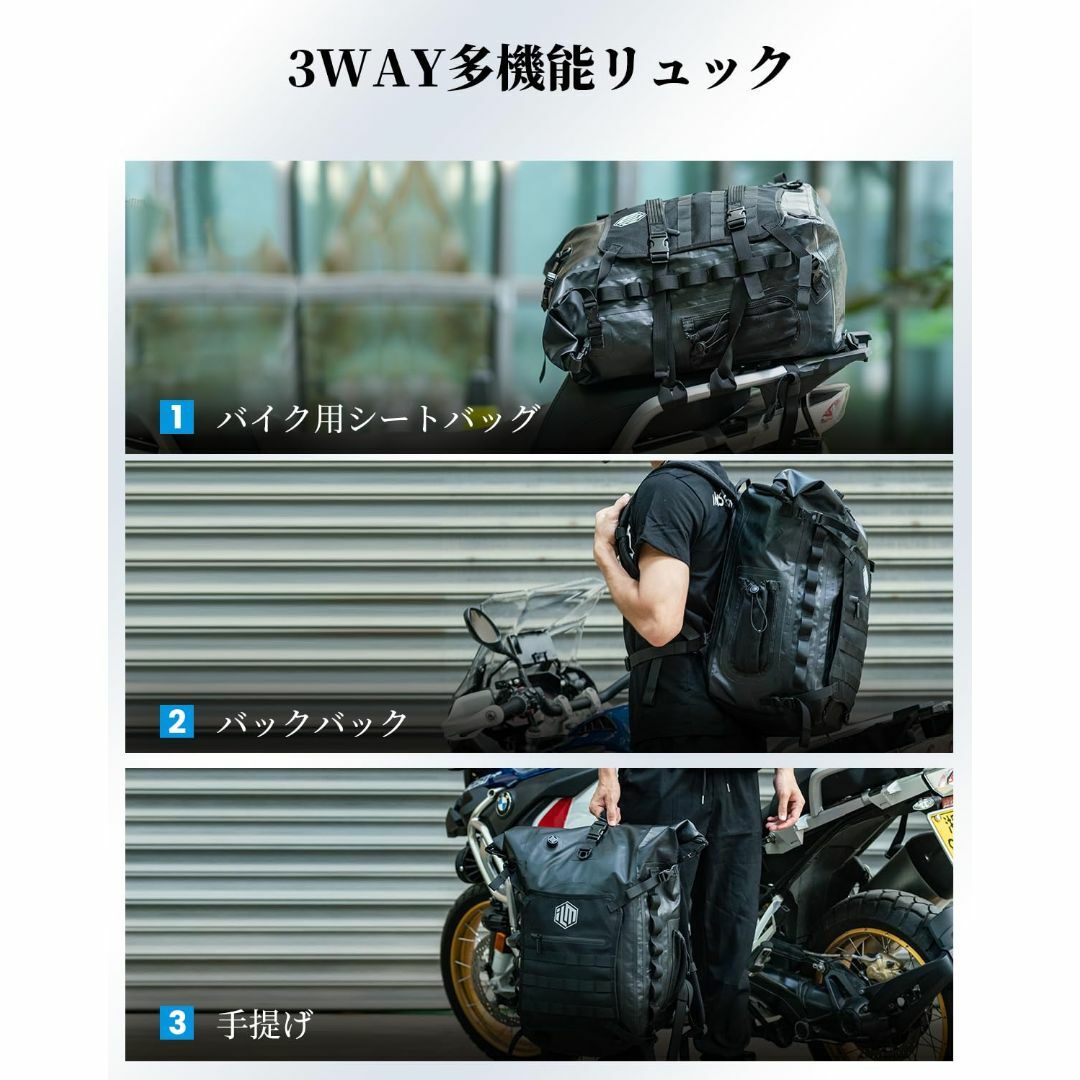 【色: グレー】[ILM] ヘルメットバッグ バイク用リュック バックパック 防 その他のその他(その他)の商品写真