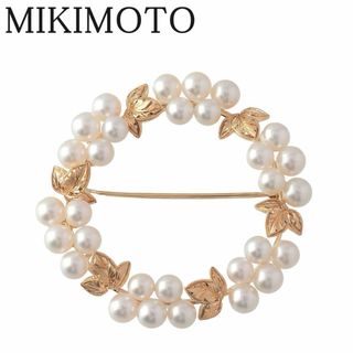 MIKIMOTO - ミキモト パール ブローチ サークル アコヤパール4.0mm～4.5mm K14YG 新品仕上げ済 MIKIMOTO【15793】