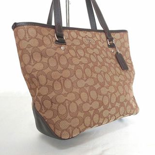 コーチ(COACH)の【極美品】COACH コーチ トート ショルダー バッグ シグネチャー ブラウン(トートバッグ)