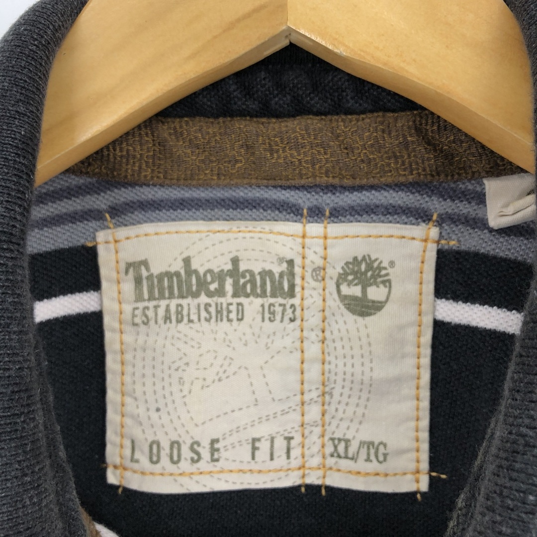 Timberland(ティンバーランド)の古着 ティンバーランド Timberland 半袖 ボーダー ポロシャツ メンズXL /eaa436593 メンズのトップス(ポロシャツ)の商品写真