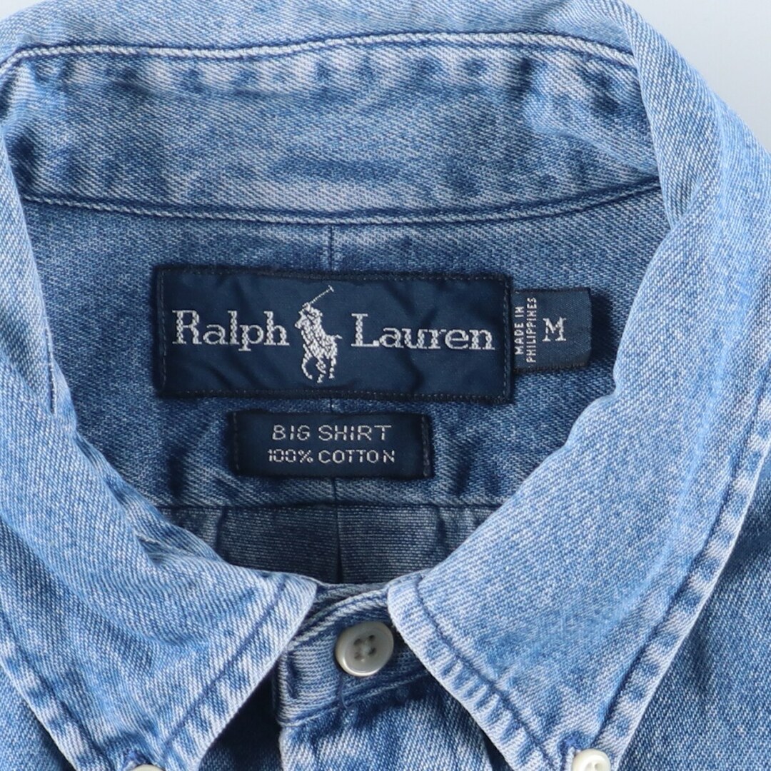 Ralph Lauren(ラルフローレン)の古着 ラルフローレン Ralph Lauren 長袖 ボタンダウンデニムシャツ メンズM /eaa431342 メンズのトップス(シャツ)の商品写真