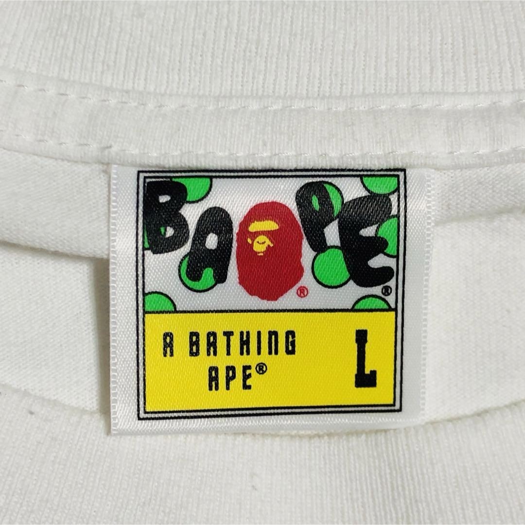 A BATHING APE(アベイシングエイプ)の【人気デザイン】アベイシング エイプ ビックロゴ サルカモ柄 Tシャツ Lサイズ メンズのトップス(Tシャツ/カットソー(半袖/袖なし))の商品写真