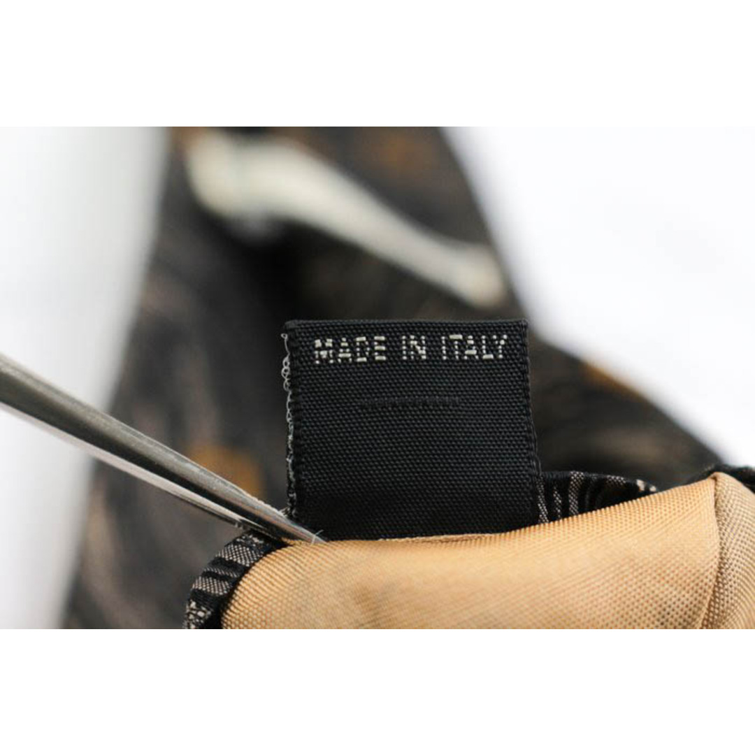 Gianni Versace(ジャンニヴェルサーチ)のジャンニ・ヴェルサーチ ブランド ネクタイ ストライプ柄 スクエア柄 シルク イタリア製 メンズ ブラック Gianni Versace メンズのファッション小物(ネクタイ)の商品写真