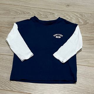 ニシマツヤ(西松屋)の新品未使用　80サイズロンT 長袖Tシャツ　ネイビー(Ｔシャツ)