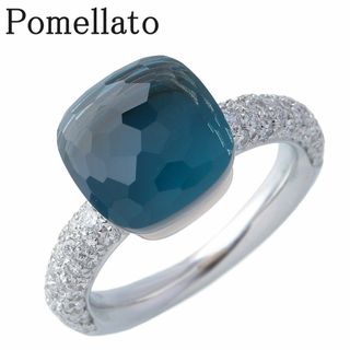 Pomellato - ポメラート ヌード ロンドンブルートパーズ ダイヤ リング 現行モデル #53 750WG/PG 箱 新品仕上げ済 Pomellato【16259】