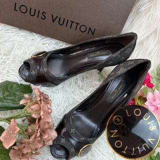 ルイヴィトン(LOUIS VUITTON)のルイヴィトン レディース 34 21.5cm モノグラム ロゴ金具 パンプス 靴(ハイヒール/パンプス)