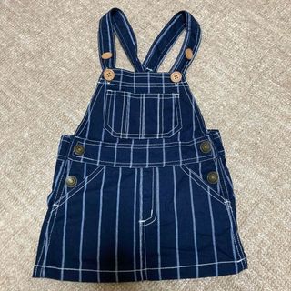 ニシマツヤ(西松屋)の西松屋　ジャンパースカート　ジャンスカ　ベビー服　80 かわいい　女児　紺　美品(ワンピース)