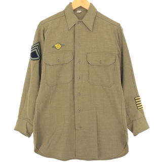 古着 40年代 米軍実品 マスタードシャツ ミリタリー ウールシャツ USA製 メンズS ヴィンテージ /eaa427860(シャツ)