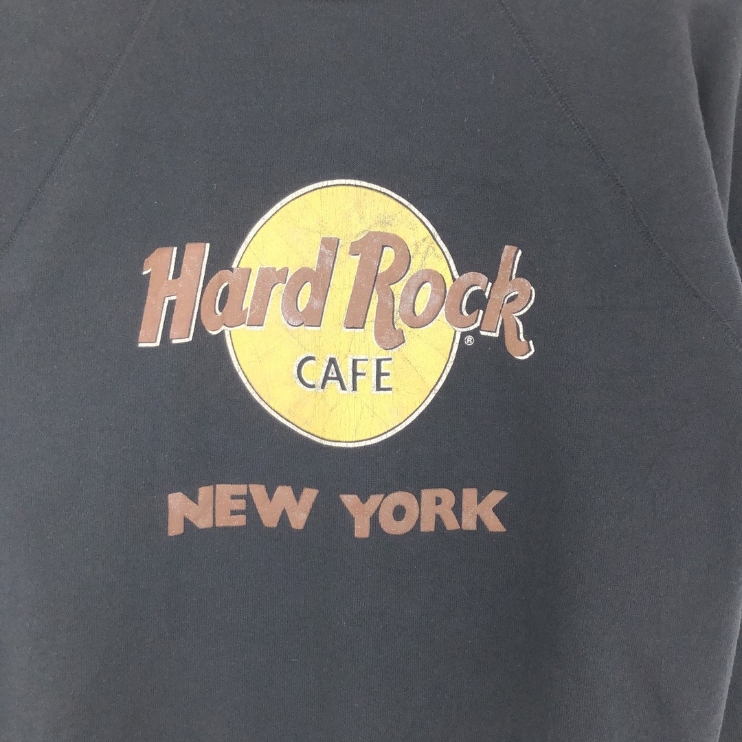 Hanes(ヘインズ)の古着 80年代 ヘインズ Hanes HARD ROCK CAFE ハードロックカフェ NEW YORK アドバタイジング スウェットシャツ トレーナー USA製 メンズM ヴィンテージ /eaa435587 メンズのトップス(スウェット)の商品写真