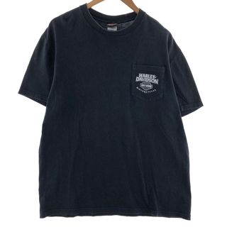 ハーレーダビッドソン(Harley Davidson)の古着 00年代 ハーレーダビッドソン Harley-Davidson バックプリント モーターサイクル バイクTシャツ メンズXL  /eaa390135(Tシャツ/カットソー(半袖/袖なし))