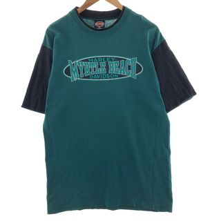 ハーレーダビッドソン(Harley Davidson)の古着 90年代 ハーレーダビッドソン Harley-Davidson モーターサイクル バイクTシャツ USA製 メンズXL ヴィンテージ /eaa390149(Tシャツ/カットソー(半袖/袖なし))